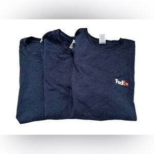 FedEx Logo Short Sleeve Men’s Navy Shirt Medium 3 Pack